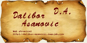 Dalibor Asanović vizit kartica